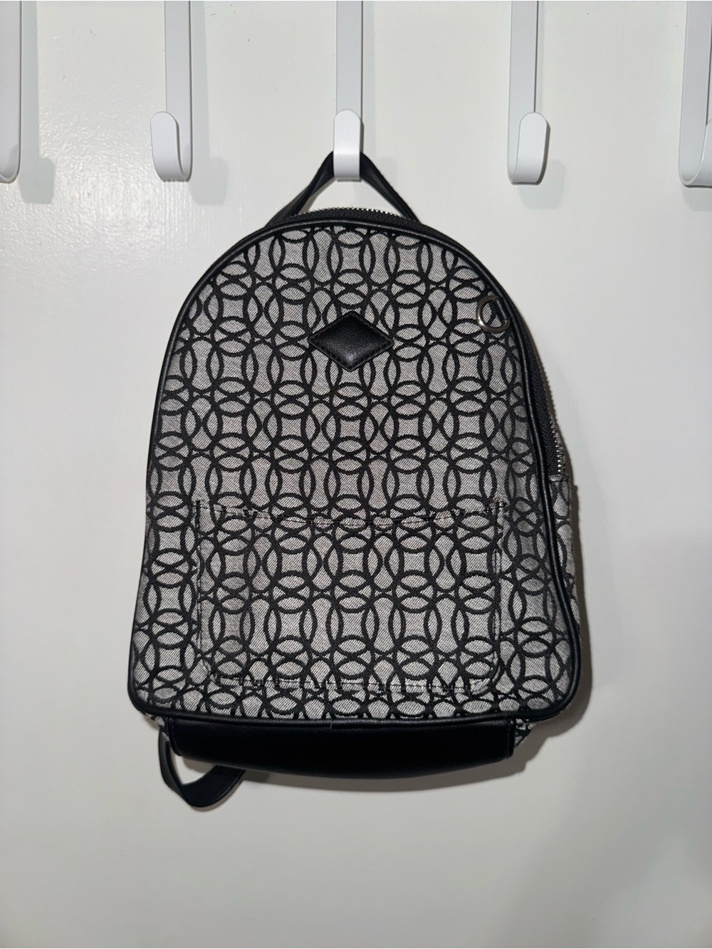 Time and Tru Women's Ruby Backpack Black And Grey Handbag